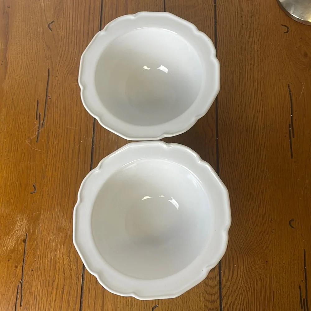 Crate & Barrel Scalloped Edge Soup Cereal Bowls